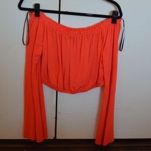ORANGE, CROPPED, OFF THE SHOULDER